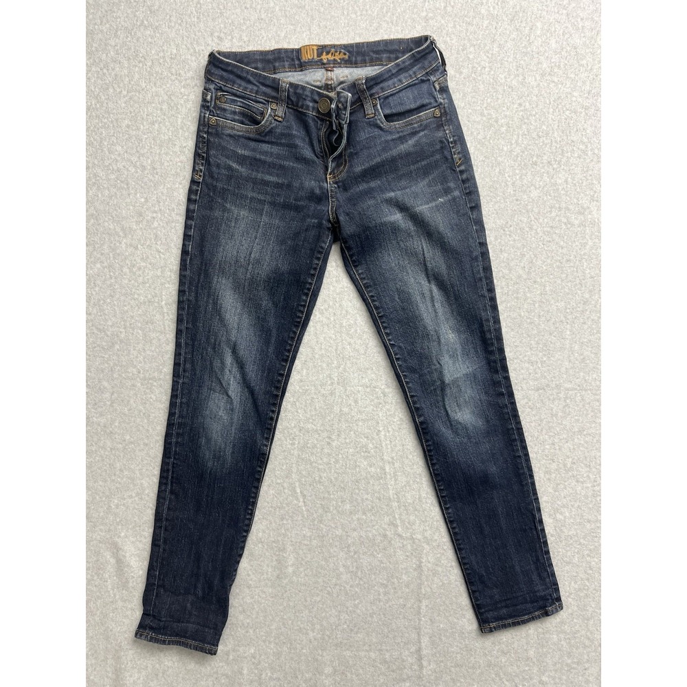 KUT from the Kloth Skinny Jeans Dark Wash Denim Blue Mid Rise Size 2 29 Inseam